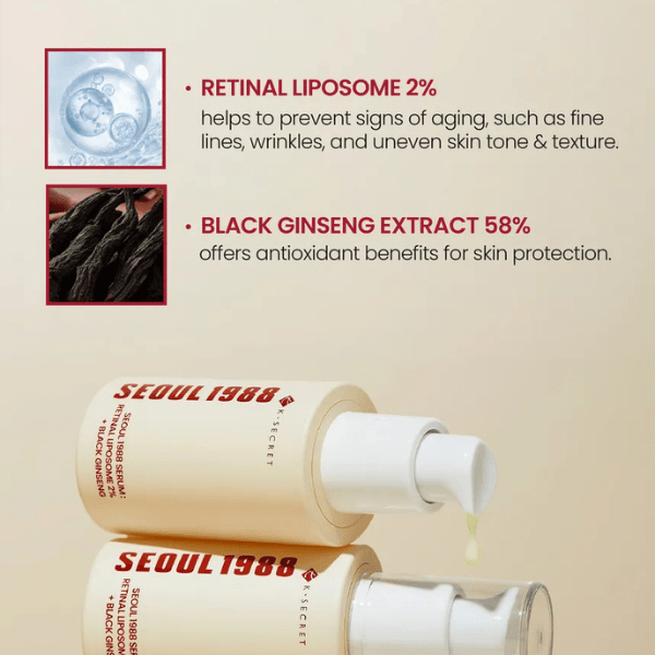 Alt tag: KSECRET SEOUL 1988 Retinal Serum lightweight smooth texture close-up