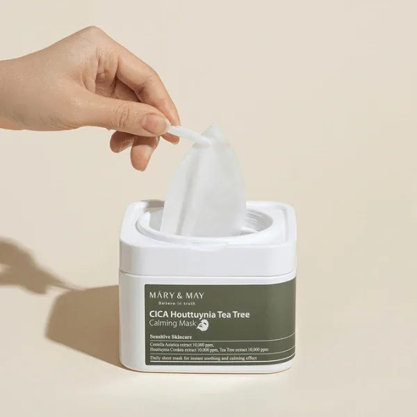 Mary & May Cica Houttuynia Tea Tree Calming Mask for soothing and acne-prone skin