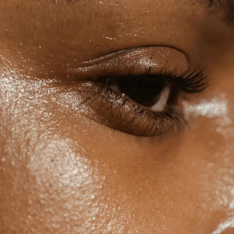 Close-up of smooth, hydrated skin showing minimized pores