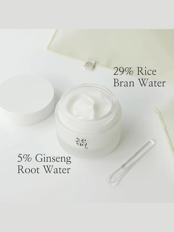 Beauty of Joseon Dynasty Cream 50ml ingredients – rice water, ginseng, squalane, and niacinamide for hydration and radiance