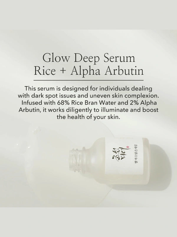 Beauty of Joseon Glow Deep Serum 30ml ingredients – rice bran water and alpha-arbutin for brightening and pigmentation care