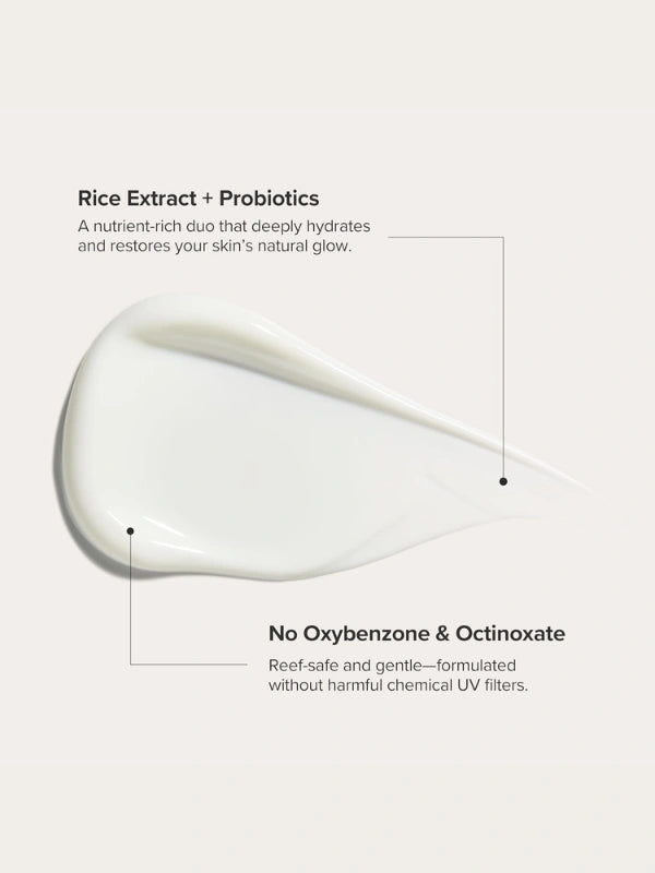 Beauty of Joseon Relief Sun: Rice + Probiotics SPF 50+ PA++++ 50ml ingredients – rice extract, probiotics, and niacinamide for hydration and brightening