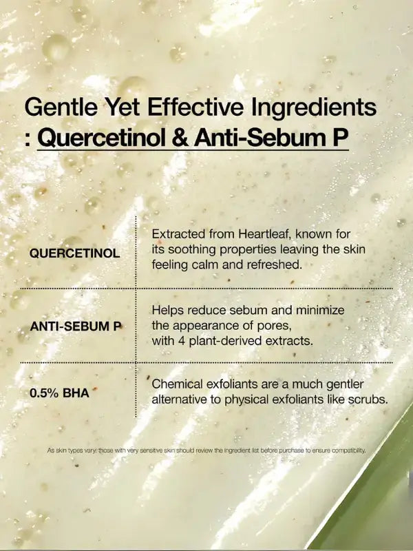 Anua - Heartleaf Quercetinol Pore Deep Cleansing Foam Ingredients