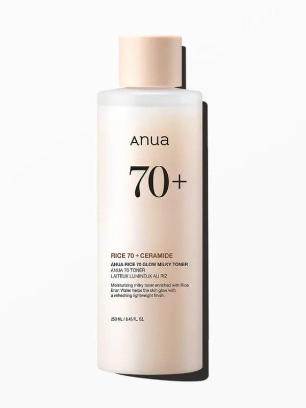 Anua Rice 70 Glow Milky Toner 250ml for brightening and hydration