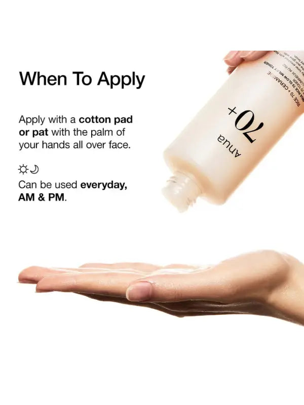 Anua - Rice 70 Glow Milky Toner - 250 ml instructions