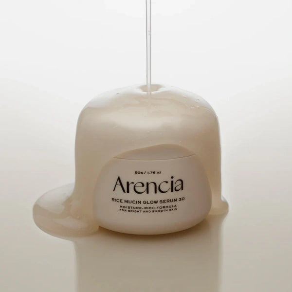 Arencia Rice Mucin Glow Serum – suitable for dull, tired, or uneven skin tone