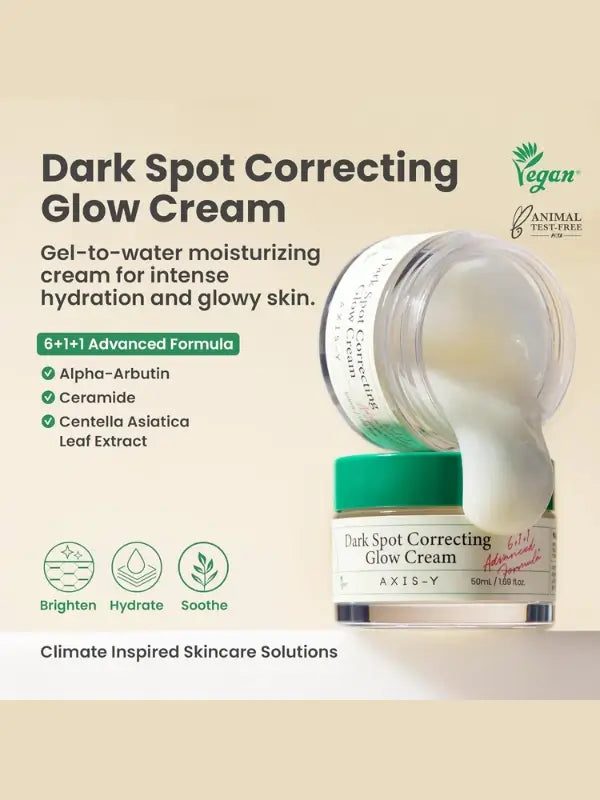 Benefits of AXIS-Y Dark Spot Correcting Glow Cream – fades dark spots, post-acne marks, and brightens dull skin