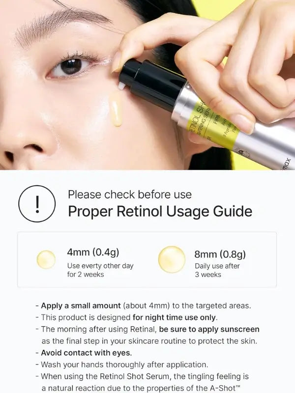 How to use Celimax Vita-A Retinol Shot Tightening Serum – apply a few drops after toner before cream