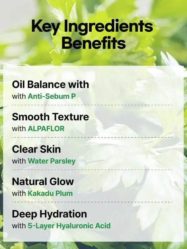 Ingredients of ClearDea Minari Deep Cool Cream – minari extract, centella, and hydrating botanicals