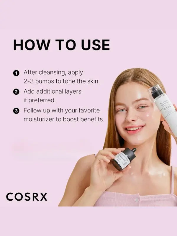 How to use COSRX 6 Peptide Skin Booster – apply after cleansing as a first-step treatment