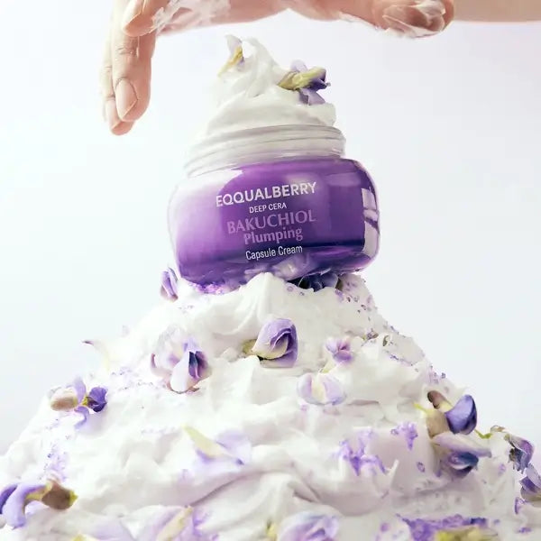 EQQUALBERRY Bakuchiol Plumping Capsule Cream – suitable for aging, dry, or uneven skin