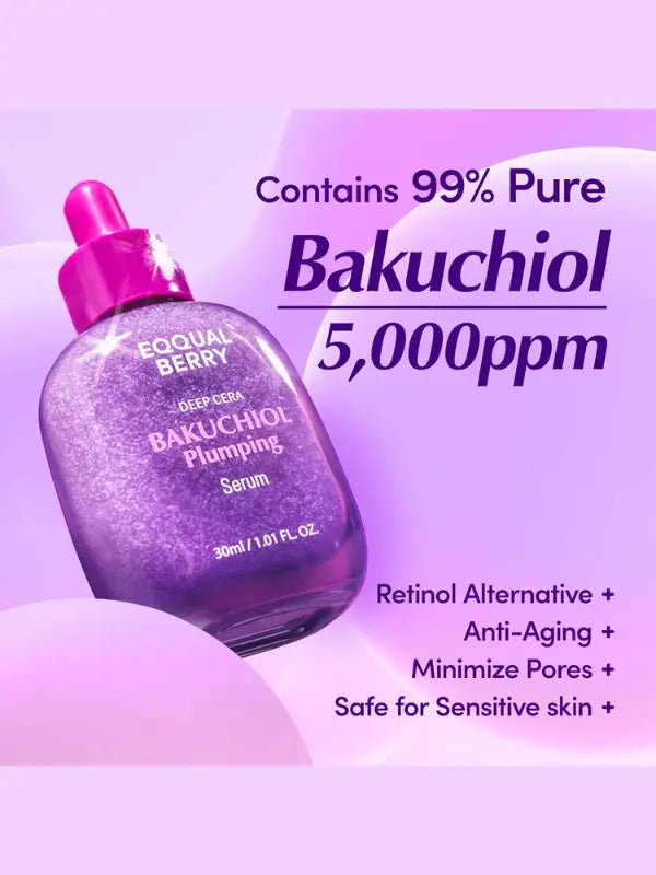 Key ingredients – bakuchiol, peptides, hyaluronic acid to smooth fine lines, plump, and support elasticity