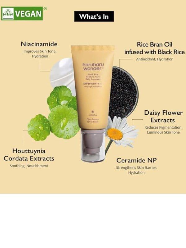 haruharu wonder - Black Rice Moisture Airyfit Sunscreen - 50 ml ingredients and benefits