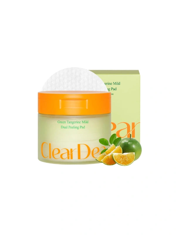 ClearDea Green Tangerine Mild Dual Peeling Pad 50 pads – gentle exfoliating pad for clear, radiant skin