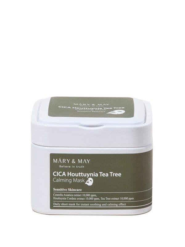 Mary & May Cica Houttuynia Tea Tree Calming Mask – 30 soothing sheet masks for acne-prone, sensitive skin