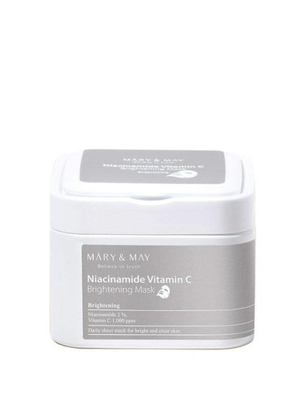 Mary & May Niacinamide Vitamin C Brightening Mask – 30 sheet masks to fade dark spots and boost glow