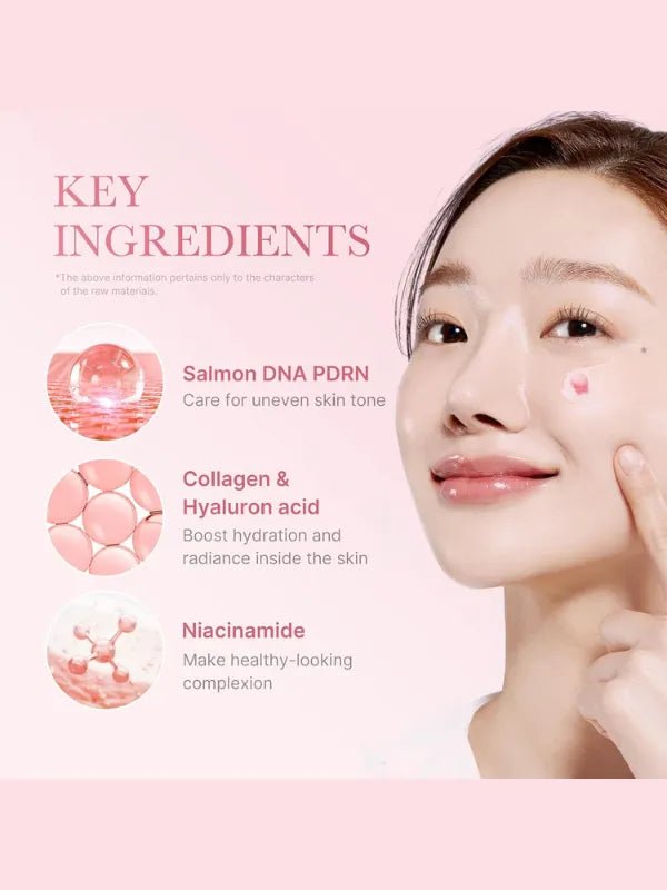 PDRN, collagen complex, niacinamide, and adenosine to boost firmness, brightness, and skin renewal