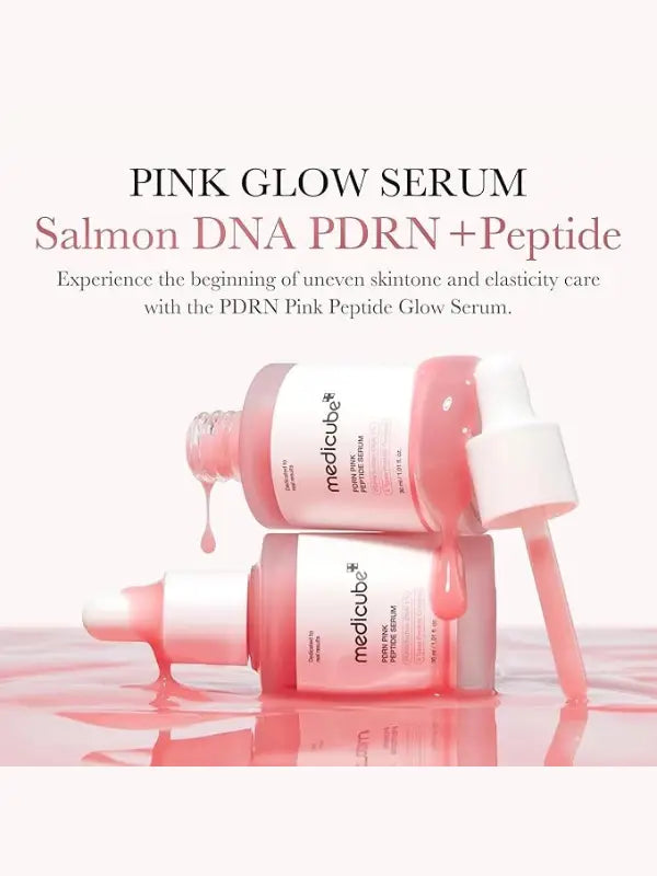 medicube PDRN Pink Peptide Serum - lightweight pink serum with fast-absorbing, non-sticky finish