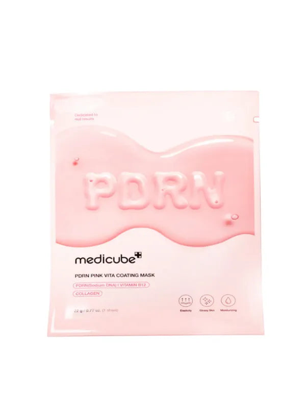 Medicube PDRN Pink Vita Coating Mask – brightening and firming single‑use sheet mask enriched with PDRN and vitamins
