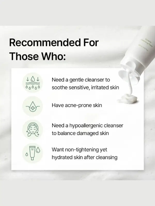 Mixsoon Centella Cleansing Foam – suitable for dry, oily, or acne-prone skin