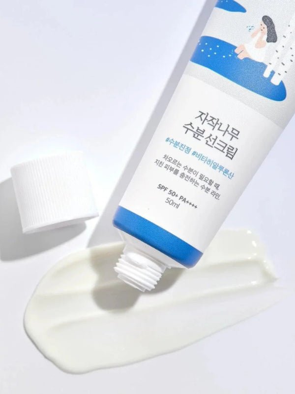 ROUND LAB – Birch Juice Moisturizing Sunscreen SPF50+ PA++++ - 50 ml - lightweight, non-greasy lotion with birch sap hydration; no white cast ideal for hot and humid UAE weather