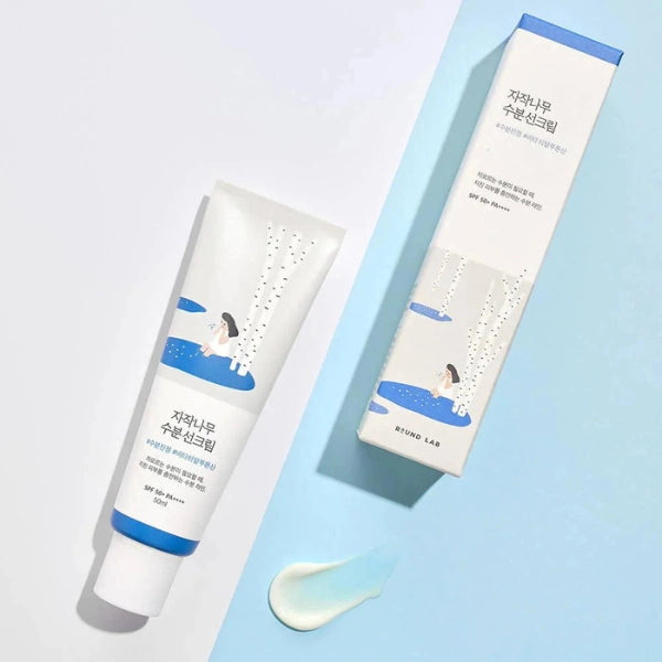 ROUND LAB – Birch Juice Moisturizing Sunscreen SPF50+ PA++++ - smooth, dewy finish; perfect moisture base under makeup in UAE climate