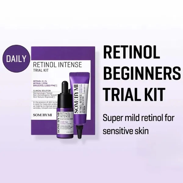 SOME BY MI Retinol Intense Trial Kit - lightweight serum and eye cream textures for smoothing and firming delicate skin areas