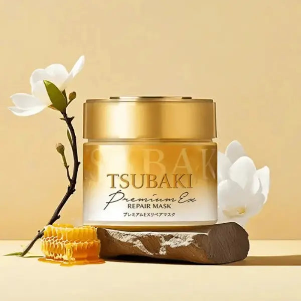 Tsubaki Premium EX Repair Mask - rich, lotion-like cream that spreads easily and rinses off cleanly for lightweight hydration
